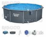 Bestway 561CU Hydrium 4.88 m x 1.32 m Round Steel Wall Above Ground Pool Set